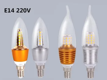 10 adet led 220v E14 mum şeklinde ampul 220v kristal ampul 14mm vidalı lamba taban ucu ampul led avize alev ampul 220v E14