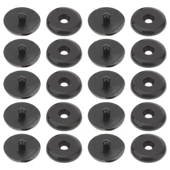 10 Pairs Emniyet Kemeri Durdurma Düğmeleri kaymaz Toka Hizmetliler Düğmeler (Siyah)