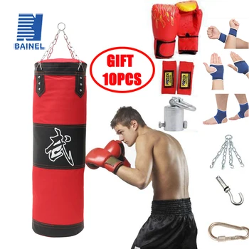 120cm 10 ADET Set Profesyonel boks kum torbası Asılı Kanca Kick 80CM Kum Torbası Spor Ev Fitness Eğitimi Mücadele Karate Taekwondo