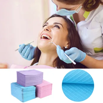 125 adet Diş Hekimi Tıbbi Kağıt Atkısı Tek Kullanımlık Su Geçirmez Diş Ağız Önlüğü