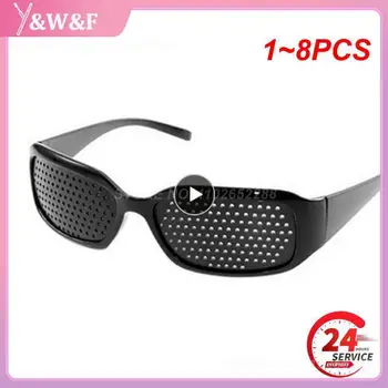 1~8 ADET Göz Eğitimi İğne Deliği Gözlük Unisex Sunglass Egzersiz Açık Görme Geliştirmek Anti-yorgunluk Görüş Bakımı Gözlük
