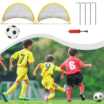2 Adet Katlanabilir Futbol Gol Topu / Şişirme / saklama çantası Futbol Hedef Net Taşınabilir Eğitim Gol Çocuklar için Eğitim
