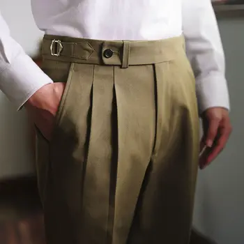 2023 Erkekler İlkbahar Sonbahar Yeni Katı İş günlük giysi Pantolon Erkekler resmi giysi Ofis Pantolon Erkek Uzun Düz Pantolon I288
