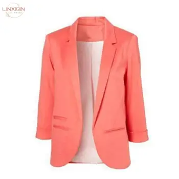 2024 Şeker Renk Yedi noktalı Kollu Küçük Takım Elbise Banliyö Modelleri İnce Kadın Blazers