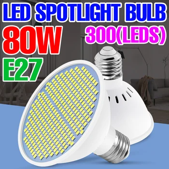 220V LED Spot Ampul E27 Lamba 110V Tavan Lambası 30W 50W 80W Sıcak Beyaz Led Lampada 240V Bombillas Titreşimsiz Ev Ampul