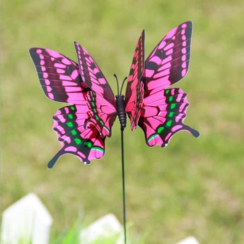4 adet 3D Simülasyon Kelebekler Kazık Renkli PVC 7/12cm Tuhaf Yılbaşı Hediyeleri Saksı Dekorasyon Sanat Parti Malzemeleri