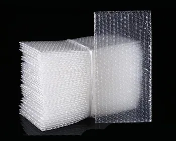 50 adet 13x20cm Plastik Wrap Zarf Beyaz Kabarcık Ambalaj Poşetleri PE Şeffaf Darbeye Dayanıklı Ambalaj Çantası Çift Film Kabarcık Çanta