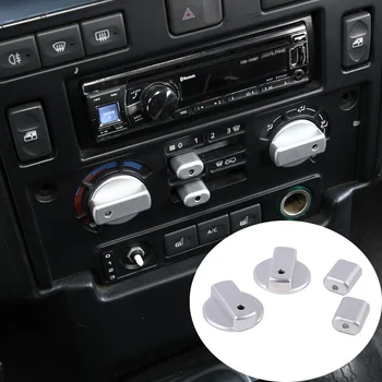 Alüminyum alaşım Araba Klima Ses Ayar Düğmesi Kapak Fit Land Rover Defender 90 İçin 110 130 2004-2018 Aksesuarları
