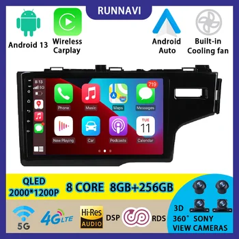 Android 13 Honda Fit İçin 3 GP GK Sağ 2013-2020 Araba Radyo Stereo Multimedya Video Oynatıcı Navigasyon GPS Kablosuz Carplay RDS