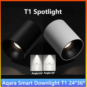 Aqara Akıllı Downlight T1 Zigbee karartma yuvarlak ışık 10W ışın açısı 24°36° Adaptif Aydınlatma parlama Önleyici Aqara App Homekit