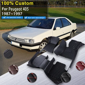Araba Paspas Zemin Peugeot 405 İçin GLX SLX RD ROA 1987 ~ 1997 Anti-kirli Paspaslar Tapete Para Piso Paspaslar Zemin Araba Aksesuarları