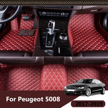 Araba Paspaslar Peugeot 5008 İçin MK2 2019 2018 2017 5 Koltuk Araba Halı Deri Kilim Dash Floorliners Oto Styling Koruyucu