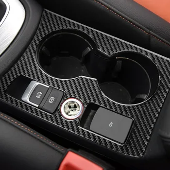 Audi için Q3 gerçek Karbon Fiber Su Bardağı Paneli Dekoratif Çerçeve Sticker Q3 Karbon Fiber İç Modifikasyon Aksesuarları