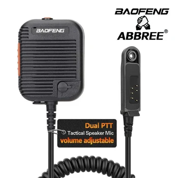 BAOFENG Ses Ayarlanabilir Çift PTT Omuz Mikrofon Taktik Hoparlör Mikrofon El UV - 9R PRO UV-S22 PRO UV68 Artı Amatör Radyo
