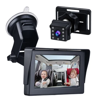 Bebek Araba Ayna 1080 P Bebek Araba Kamera Gece Görüş Güvenlik Araba Koltuğu Ayna Kameralar İzlenen Aynalar ile Geniş Crystal Clear View