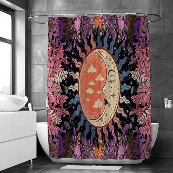 Bohemian Mandala Duş Perdeleri Kelebek Banyo Geometrik Su Geçirmez banyo perdesi Ay Banyo Kapak Banyo Ekran