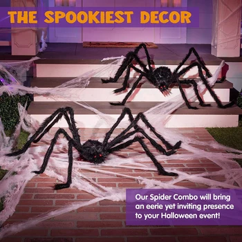 Cadılar bayramı Örümcek Dekor Gerçekçi Dev Örümcek Açık Festivali Çığlık Malzemeleri Sahne Büyük Peluş Örümcek Süslemeleri Cadılar Bayramı Web
