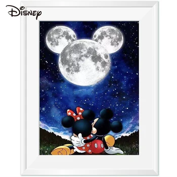 Disney DIY Nakış Mickey Mouse İğne Beyaz Tuval Ay Çapraz Dikiş Karikatür Baskısız Yeni Gelenler Kitleri El Yapımı Hediye