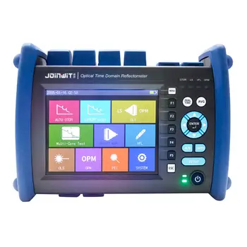 El OTDR JW3302E-SM-OTDR-1310-1550nm-32dB / 30dB,Entegre VFL, Dokunmatik Ekran 60KM Optik Zaman Etki Alanı Reflectometer