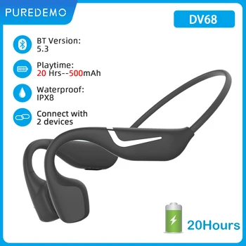 Gerçek Kemik iletimli kulaklık Bluetooth 5.3 Kablosuz Kulaklık Su Geçirmez Spor mikrofonlu kulaklık Egzersiz Koşu Sürüş