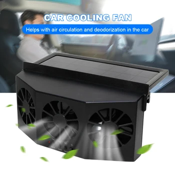 Hava Sirkülasyon Fanı Güneş Şarj elektrikli araç soğutucusu 2.4 V Emme İç Soğutucu Çok açılı Ayarlanabilir Araç Kamyon SUV için
