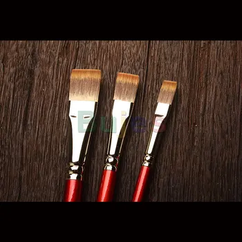 HWAHONG Sanatçı Tasarım Boyama Yağlı Boya Fırçaları Düz Düz Fırça 961 Serisi, Sentetik Elyaf, standart Boyutlar No. 1,2,3,4,5