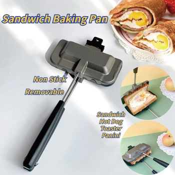 Kahvaltı Sandviç Makinesi Çift taraflı Çıkarılabilir Sandviç fırın tepsisi Yapışmaz kızartma tavası Hot Dog Tost Makinesi Panini Pişirme Tepsisi