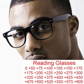 Klasik siyah kare erkek okuma gözlüğü Anti mavi ışık engelleme presbiyopik gözlük diyoptriden +1 +2 +2.5 +3 İleri görüşlü Gözlük