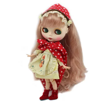Kıyafetler BUZLU DBS Blyth doll Küçük Kırmızı elbise ORTAK vücut Sevimli Cosplay takım elbise 1/6 BJD için ob24 anime kız