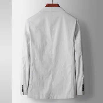 L-Bahar moda marka günlük giysi ceket erkek niş yüksek dereceli tasarım duygusu beyaz denim patchwork takım elbise