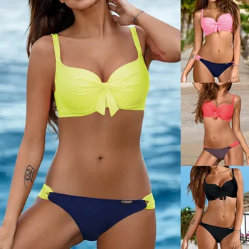 Mayo 2023 Kadın Bandeau Bandaj bikini seti Push-up Brezilyalı Beachwear Mayo Artı Boyutu Mayo Kadınlar İçin Karın Kontrol