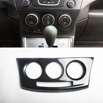 Mazda 5 2011-2013 için 1 ADET Karbon Fiber ABS Araba Ön Klima anahtar düğmesi Paneli Kapak Trim Araba Styling
