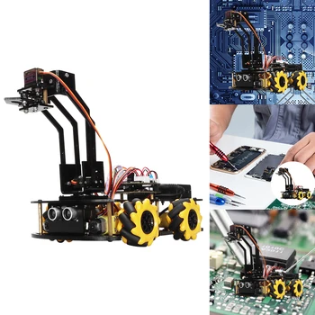 Mekanik 4WD Robot Kol Araç Kiti Engellerden Kaçınma Programlanabilir KÖK Oyuncaklar Mekanik Kol Eğlenceli Küçük Robot Arduino Projesi için