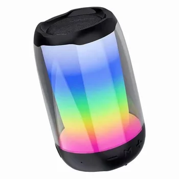 Mini Pulse4 Kablosuz BT Hoparlör LED Renk Tam Ekran Taşınabilir Açık Hoparlör Darbe 4 İle TF / USB Kart FM Radyo