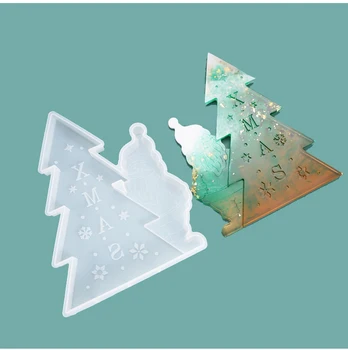 Noel Partisi Dekorasyon Büyük Noel Ağacı Kardan Adam Kalıp Tatil Zanaat Malzemeleri silikon kalıp Reçine Ev Dekorasyon için
