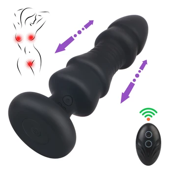 OLO Kadın Masturbator Uzaktan Kumanda Vibratör Vajina G-spot Stimülasyon Otomatik Germe Anal Plug 1 Modu 5 Hızları
