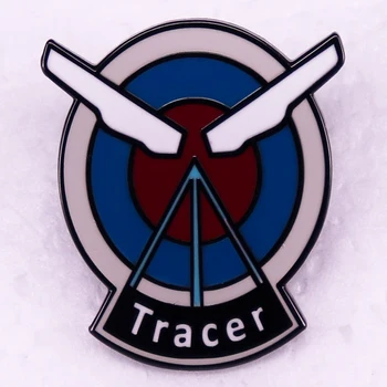Overwatch Oyun Rozeti Tracer Logo Emaye Pin Broş Takı Arkadaşlar için Hediyeler