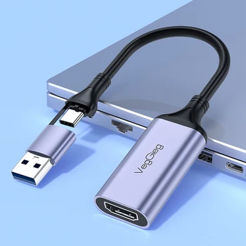 Oyun Kapmak Kayıt HDMI uyumlu USB / Tip-C Alüminyum Alaşımlı Yakalama Kartı Video Kapmak Kutusu MS2130 PS Anahtarı Canlı Kamera