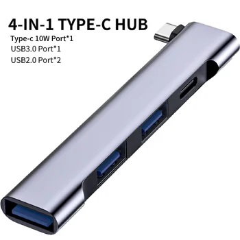 PD Yüksek Hızlı USB-C USB HUB Kullanarak Geniş USB3. 0 5Gbps Taşınabilir Tip-C Yerleştirme İstasyonu 4 İn 1 USB Hub Bilgisayar Aksesuarları İçin
