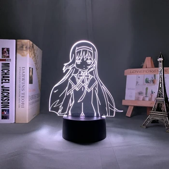Puella Magi Madoka Magica Homura Akemi Şekil Led Anime çocuk için lamba Yatak Odası Dekorasyon doğum günü hediyesi Odası Dekor Gece Lambası