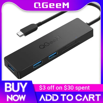 QGeeM USB C HUB USB 3.0 Adaptörü USB HUB USB Tip C Splitter kart okuyucu için Macbook Pro Hava M1 M2 Xiaomi Dizüstü SD Mikro SD Bağlantı Noktası