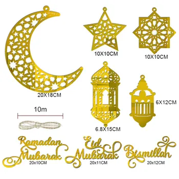 Ramazan Asılı Dekorasyon Akrilik Eid Mubarak Ay Yıldız Fener Kolye Ramazan Dekorasyon 2024 Bayram Partisi Dıy Süs Ev için