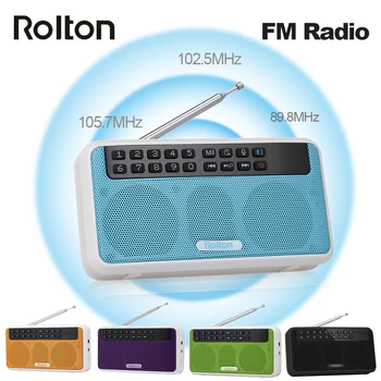 Rolton E500 kablosuz bluetooth hoparlör HıFı Stereo Müzik Çalar Taşınabilir Dijital FM Radyo w / el feneri led ekranı Mic TF Yuvası
