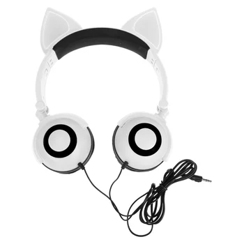 Sevimli karikatür kulaklık taşınabilir Stereo kulaklık kedi kulak kulaklık çocuklar için