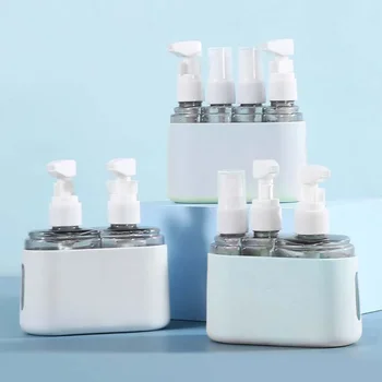 Seyahat Dağıtıcı Şişe Taşınabilir 4-İn-1 Set duş şampuanı Jel Dağıtıcı Küçük Şişe Ultra İnce Sprey