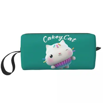 Seyahat Gabby Ve Arkadaşları Cakey Kedi makyaj çantası Karikatür Anime Kozmetik Makyaj Organizatör Kadınlar için Güzellik Depolama Dopp Kiti Kutusu