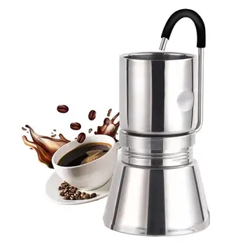 Stovetop Espresso Makinesi İçin BRS-TC05 Paslanmaz Çelik Moka Pot Kahve Makinesi Taşınabilir Kahve Extractor Gadget Kamp Aksesuarları