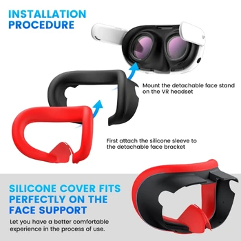 Sweatproof Silikon yüz kapatma Quest 3 Kulaklık Sanal Gerçeklik Gözlükleri Yastık Sweatproof Pad 896C