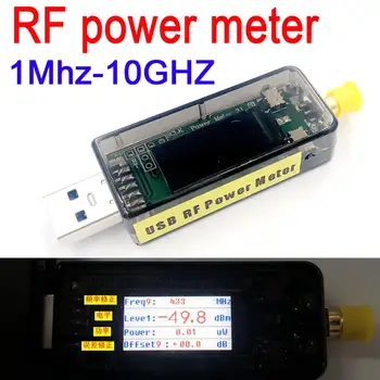 Taşınabilir USB RF güç ölçer LF ila 10GHZ-45-0 dBm ayarlanabilir zayıflama değeri 0.96 OLED dijital ekran