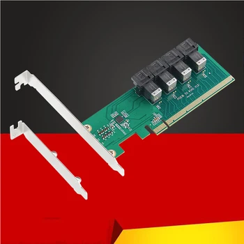 U. 2 PCIE Adaptörü PCI Express Gen3 3. 0X16 ila 4 Port MiniSAS HD SFF-8643 Genişletme Kartı Dönüştürücü Yükseltici PCI-E NVME U. 2 SSD